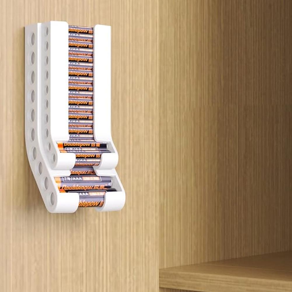 Batterieaufbewahrungs-Organizer Wandhalter AA & AAA Kombi Batterie-Spender Behälter Batterie-Halter für 10 AAA & 10 AA Batterien