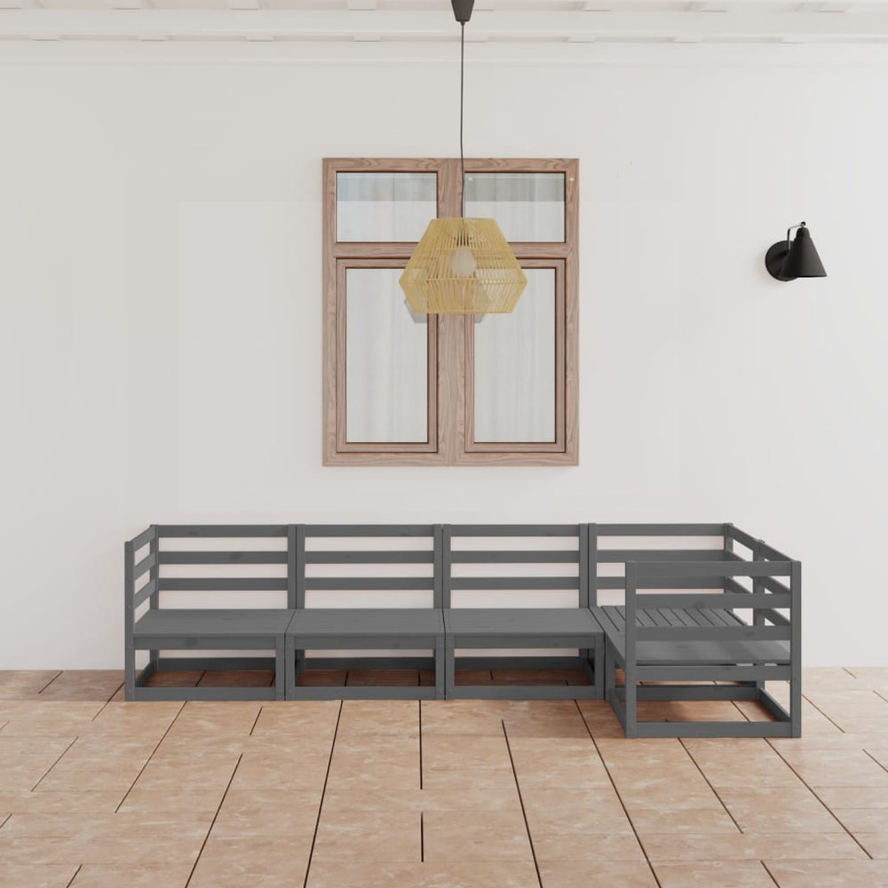 Garden Furniture Set 5 Pcs Solid Pine Wood