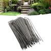 100Pcs U Shaped Garden Stakes Galvanized Steel Landscape Stakes Pins for   Barrier Sod Fabric Decorations