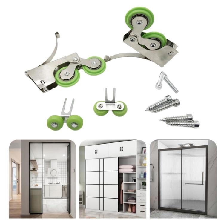 Nylon Wardrobe Rollers Sliding Door Rollers Cabinet Door Gliders set for Smooth & Quiet  Door Operate In Homes Or Office