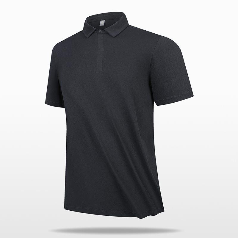 

Men s Ice Silk Polo Shirt - Quick Dry, Short Sleeve, Frosted Mulberry Skin, High Quality Summer Wear XL чёрный