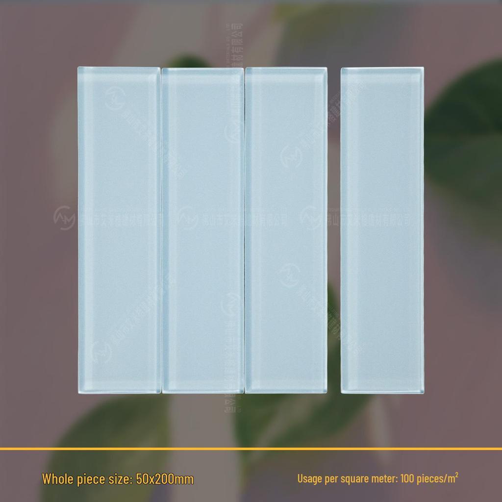 Dopamine Glass Handmade Tile: 50x200mm for Bathroom, Kitchen, Bar, and Shop Walls