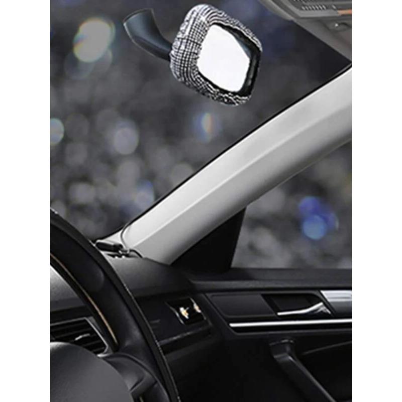 1pc Rhinestone Decor Car Rear View Mirror Cover