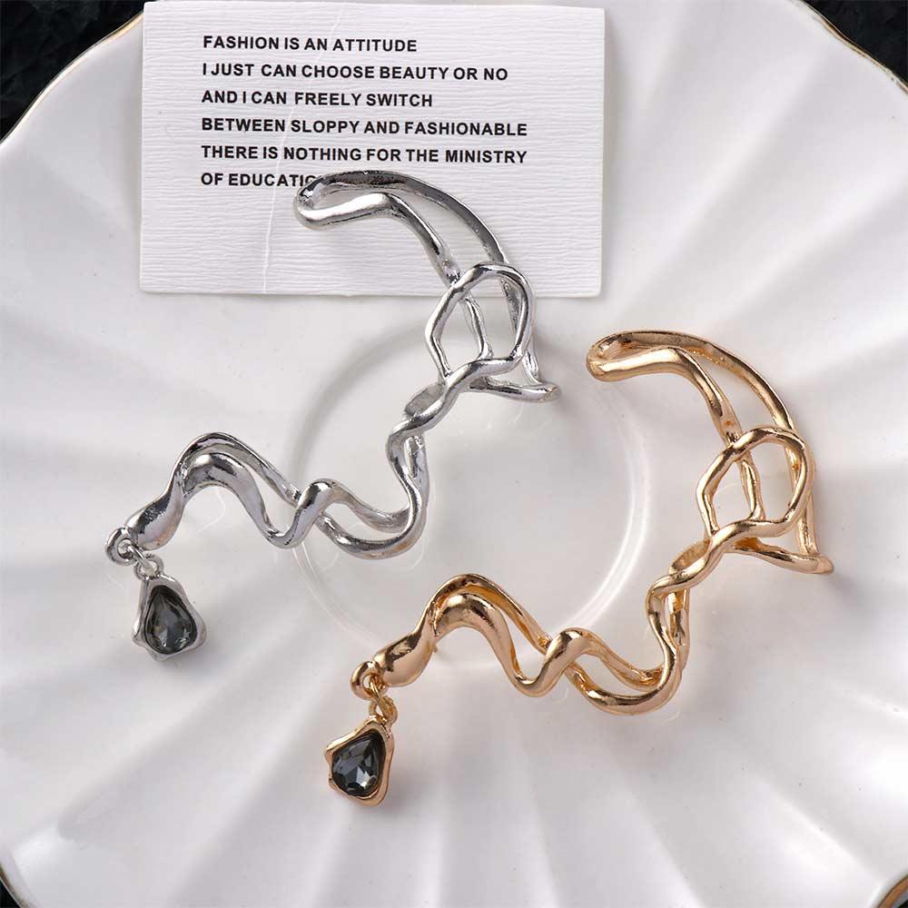 Zinc Zinc Alloy Y2K Vintage Women Clip  Earrings Snake Ear Hook Irregular Earrings Korean Style Jewelry