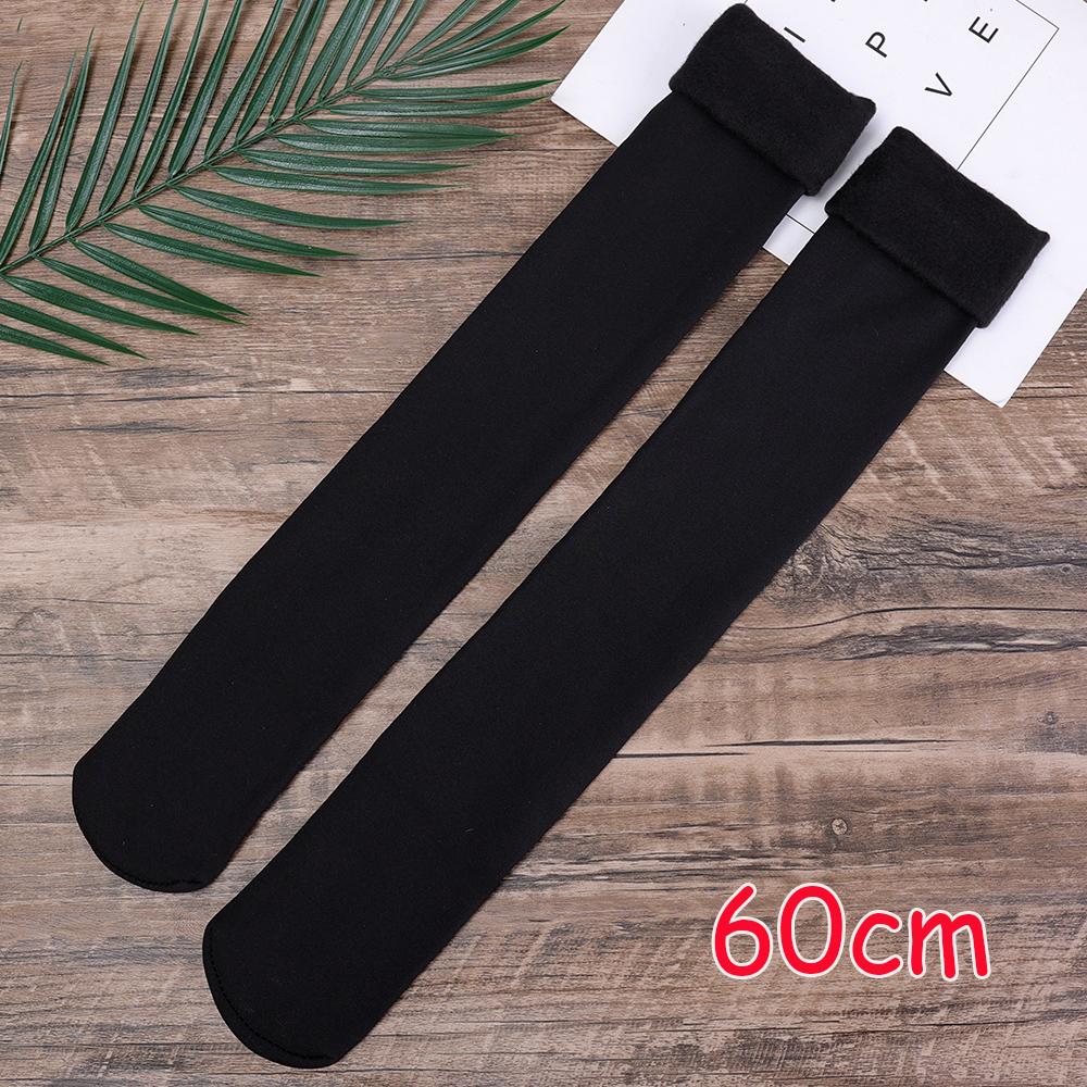 Winter Thicken Velvet Over Knee Socks For Women Warm Thigh High Long Socks Skin Black Plush Thermal Stocking Compression Legging