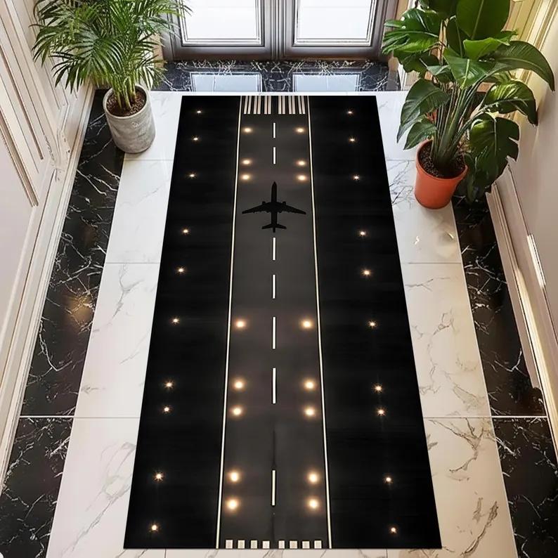 Night Runway Printed Carpet Entrance Decoration Long Carpet Corridor Farmhouse Living Room Bedroom Floor Mat 40X120CM