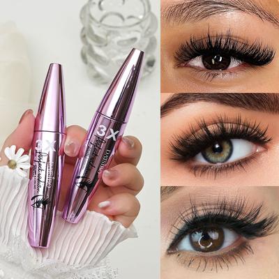 3X Čierna riasenka Super Hustá Neotláčajúca sa Čierna na oči Úzka Dlhá Suchá Dlhotrvajúca Vodoodolná Nová Riasenka s nástrekom na každodenný očný make-up