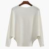 Spring Women's Loose-Fit Bat Sleeve One-Shoulder Sweater - Large Size, Long-Sleeved Top