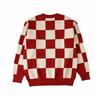 Plaid Red Knit Family Sweater: Autumn-Winter Influencer Style for Parents and Kids
