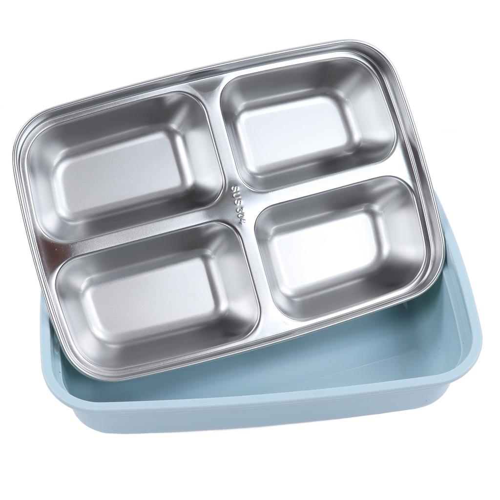 Lunch Box 4 Compartments 304 Stainless Steel Tableware Portable Lunch Containers for School Office