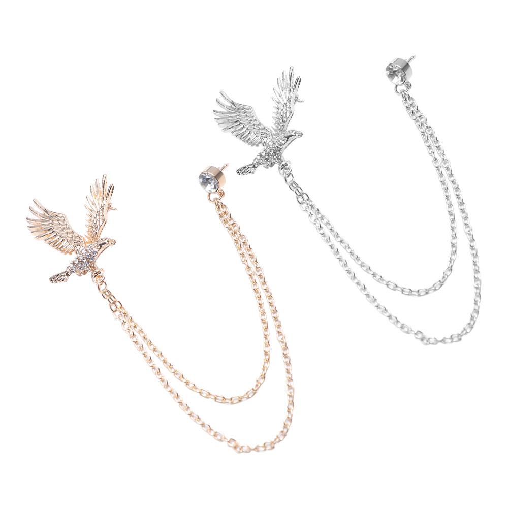 Vintage Men Brooch Rhinestone Suit Collar Pin Personality Suit Lapel Pin  Jewelry Accessories