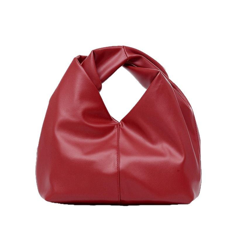 Cloud Bag Women's Handbag Underarm Bag French High-Grade Pleated Croissant Soft Leather Dumpling Bag Shoulder Niche Bags