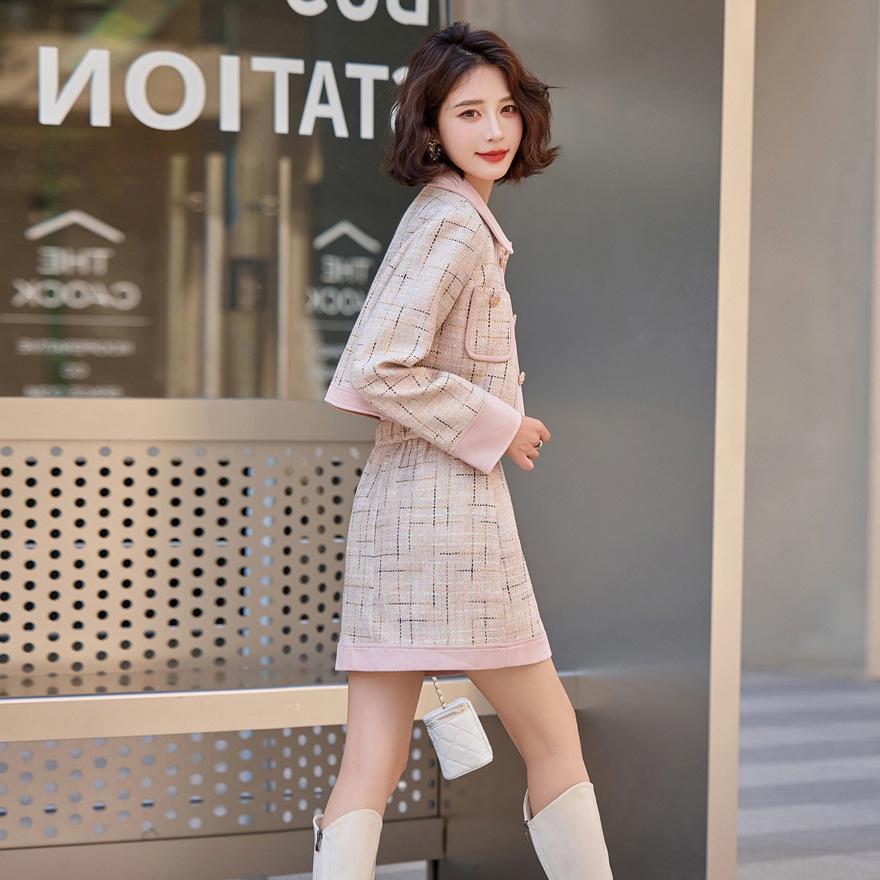 Short wool coat women's winter short man tall suit fashion temperament professional wear short skirt two-piece set