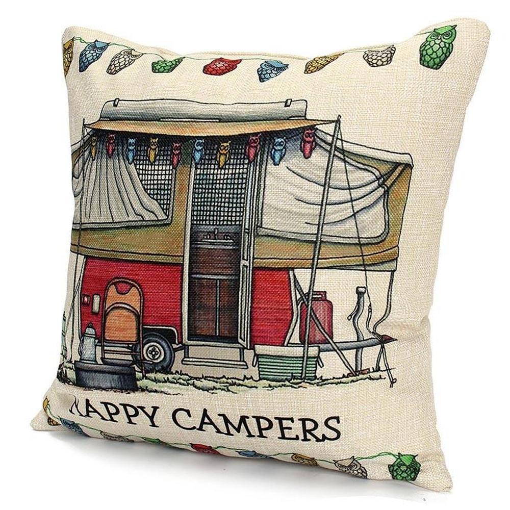 Potahy na polštář Happy Campers Pouzdro na polštář Camper Povlak na polštář do auta
