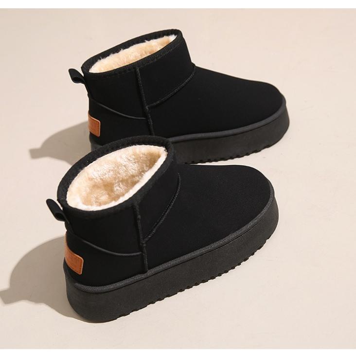Flat Sole Thickened Fleece Warm Shoes Plus Size Women's Snow Boots