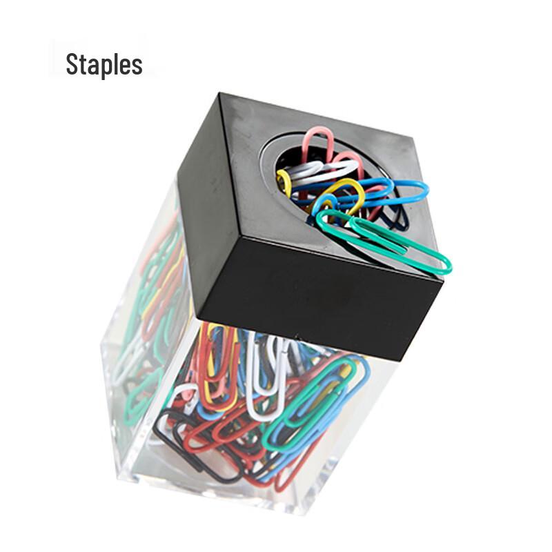 Staples Magnetic Paperclip Dispenser with 50 Paperclips