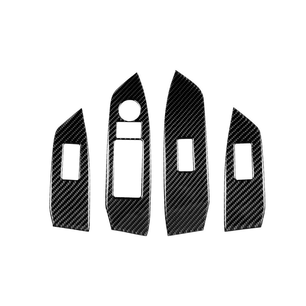 Window Lift Switch Button Panel Decoration Cover Trim Sticker Decal for Mazda CX-5 CX5 2017 2018 Car Accessories Carbon