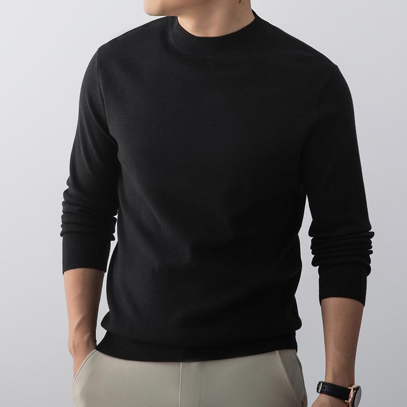 Men's Autumn Winter New Wool Blend Turtleneck Quiet Luxury Long Sleeve Base Layer Fashion Sweater