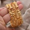 African Gold Color Shiny Bangles for Women Girls Dubai Circle  Bride Wedding Bracelet Ethiopian Jewelry