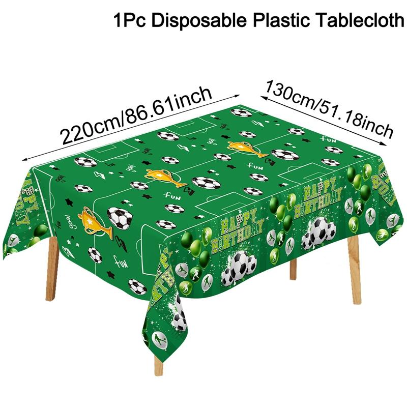 

220×130cm Football Plastic Tablecloth Field Sports Soccer Party Decor for Boy Kid Birthday Party Decoration Sport Theme Supplies