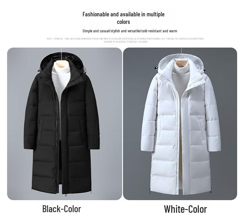 2025 Unisex Hooded Warm Winter Jacket - Long, Cold-Protection Style for Youth
