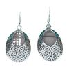 Silver Hollow Oval Retro Earrings for Women - West Lake Beauty Jewelry