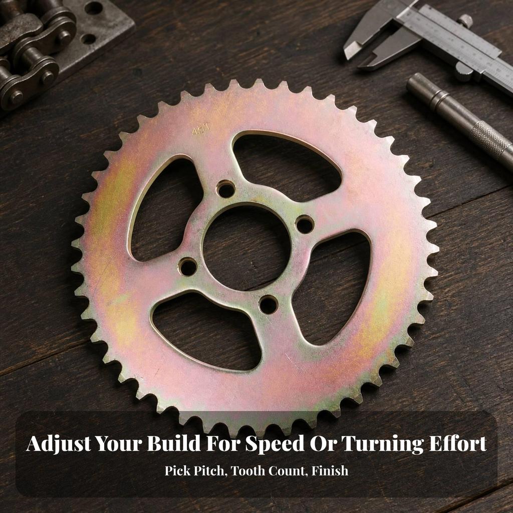 Metal Chain Sprocket | Replacement, Heavy Duty, with Bolt Holes, for go kart 42840t