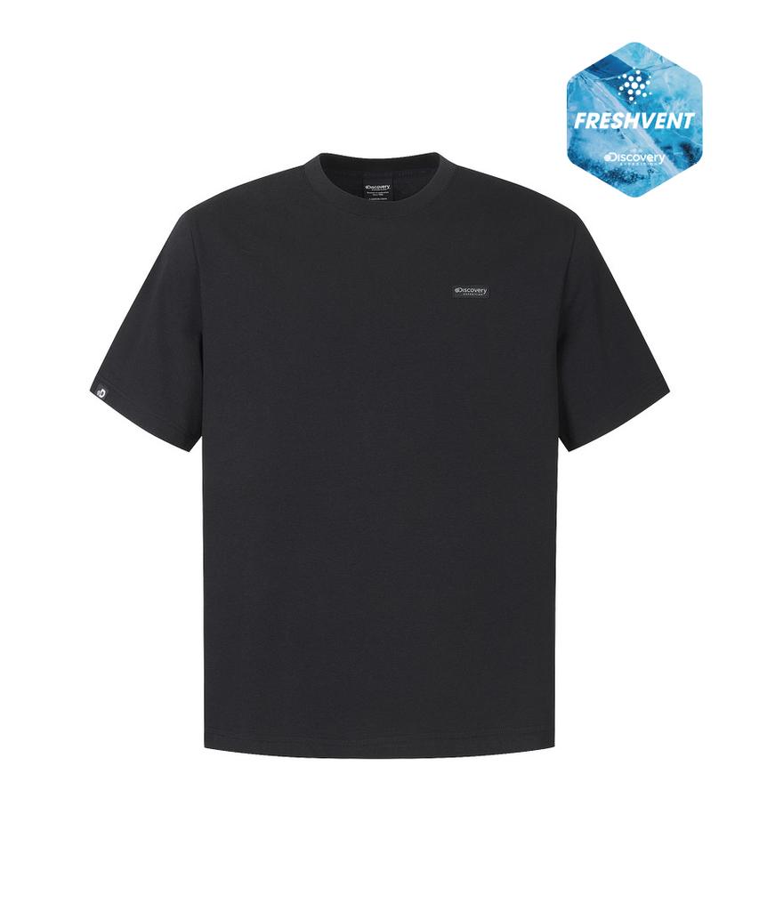 DISCOVERY EXPEDITION Uni Freshvent Semi-Overfit Small Logo Short Sleeve T-Shirt (Black)
