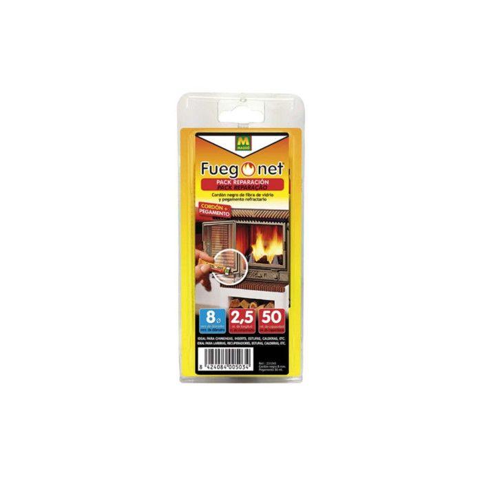 Pack réparation cheminée MASSO - cordon isolant 8mm - colle 50ml - 85878