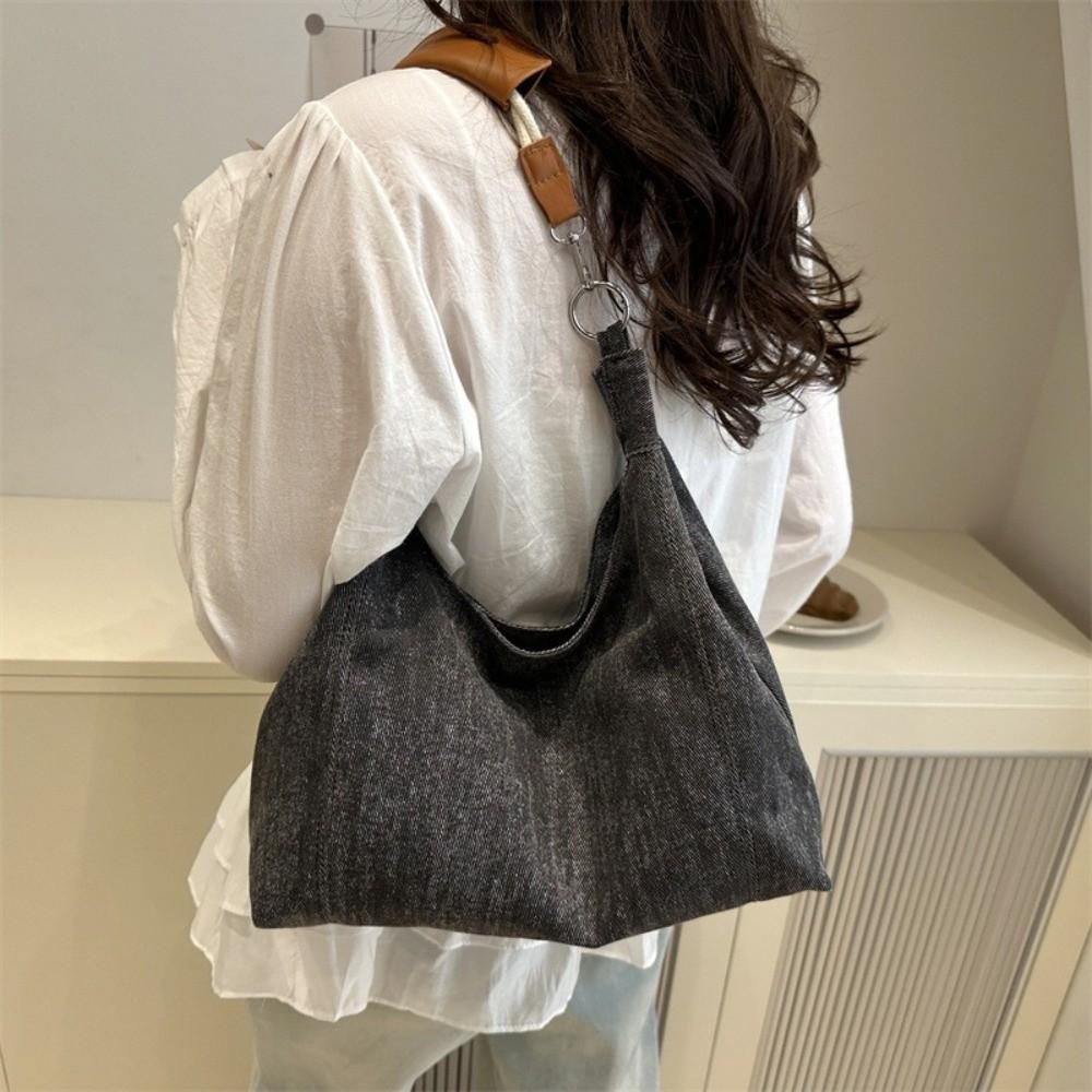 Vintage Denim Shoulder Bag Y2k Women Handbags Fashion Denim Tote Bags  Work Bag