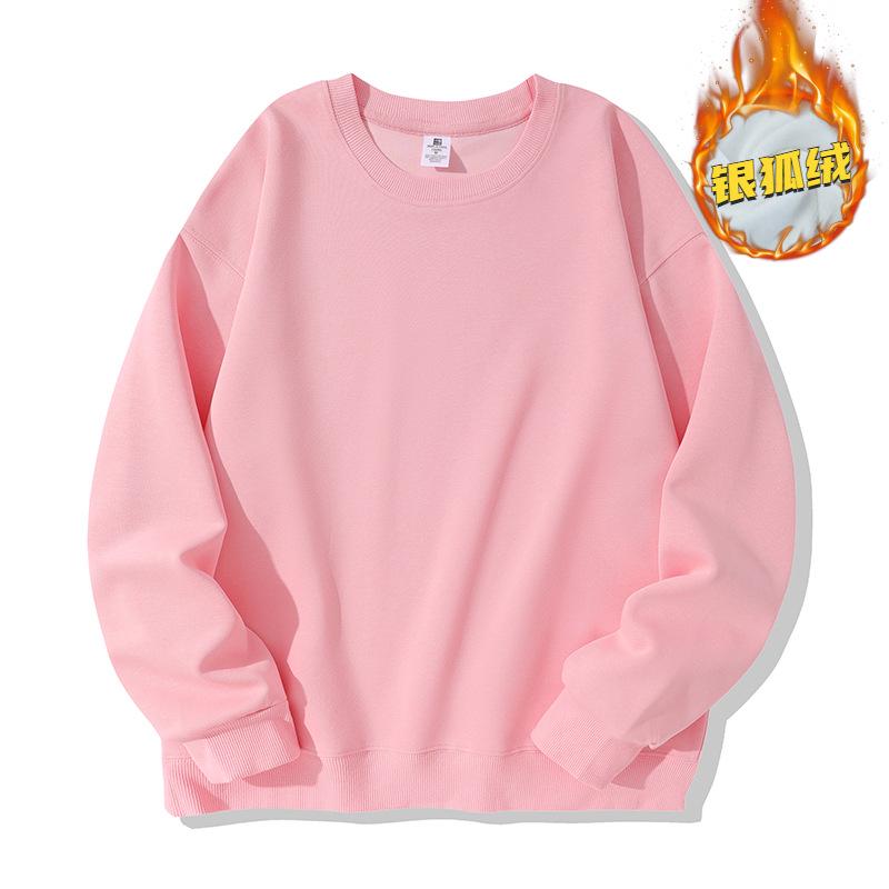 Women's 500G Silver Fox Velvet Hoodie: Fleece-Lined, Thickened, Lazy Style, Oversized, Versatile, Loose Base Layer