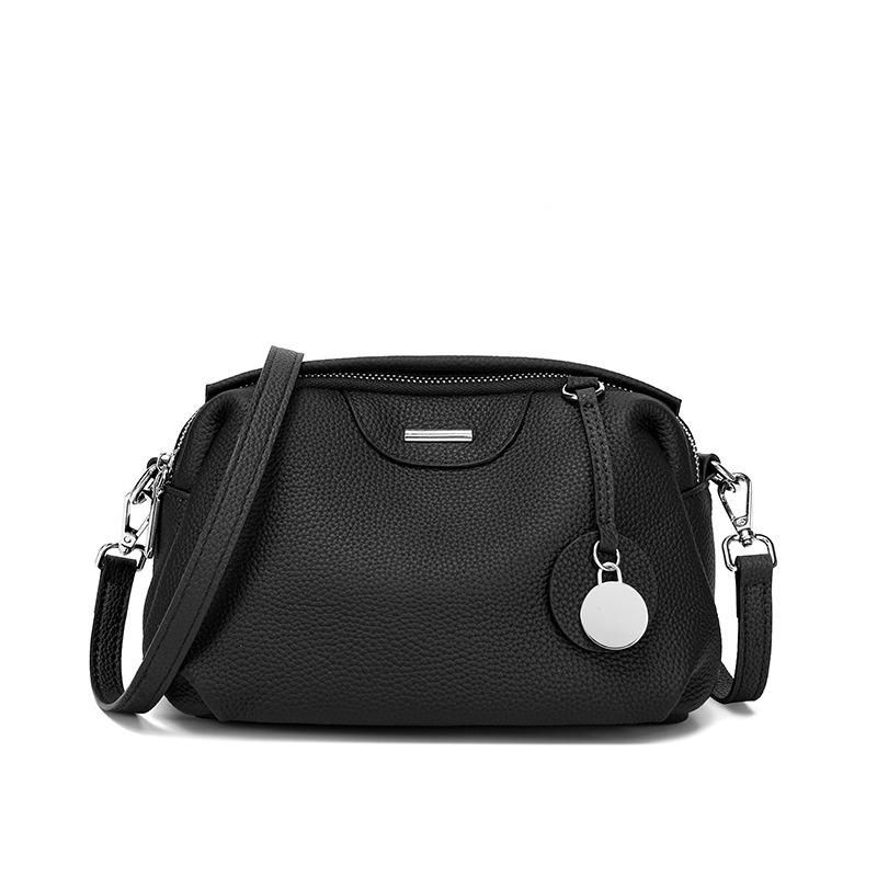 

First layer cowhide bag, messenger bag women s new handbag women s niche commuting versatile shoulder bag чёрный