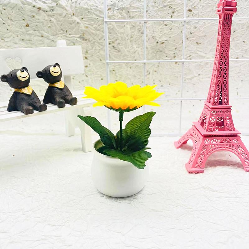 

Artificial Sunflower Small Plant Potted Plant Bonsai For Home Decor Fake Flower