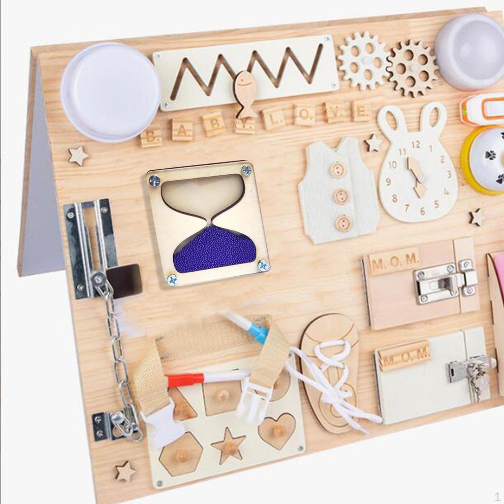 Busy Board Wooden Hourglass Motor Skill Early Education Montessori Teaching Accessories for Boy Girl