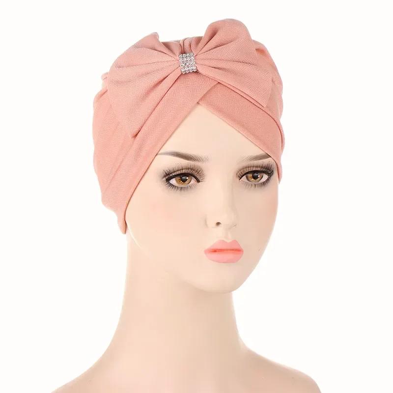 Bowknot Turban Indian Women Muslim Hijab Stretch Chemo Cap Cancer Hat Hair Loss Cover Head Scarf Wrap Beanies Bonnet Headwear