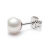 Boucles d'Oreilles - Pearls &amp; Colors - Véritables Perles de Culture 5-6 mm - Or Blanc 9 Cts - Garantie 2 ans