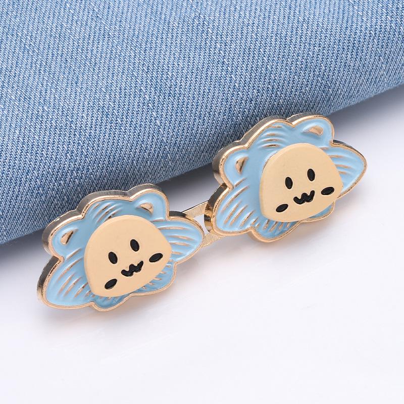 

Lion Adjustable No-Sew Waist-Cinching Jeans Button with Detachable Buckle and Hook-and-Eye System светло-синий