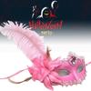 Luxurious Princess Half Face Mask With Natural Ostrich Feathers Ideal For Performances And Parties