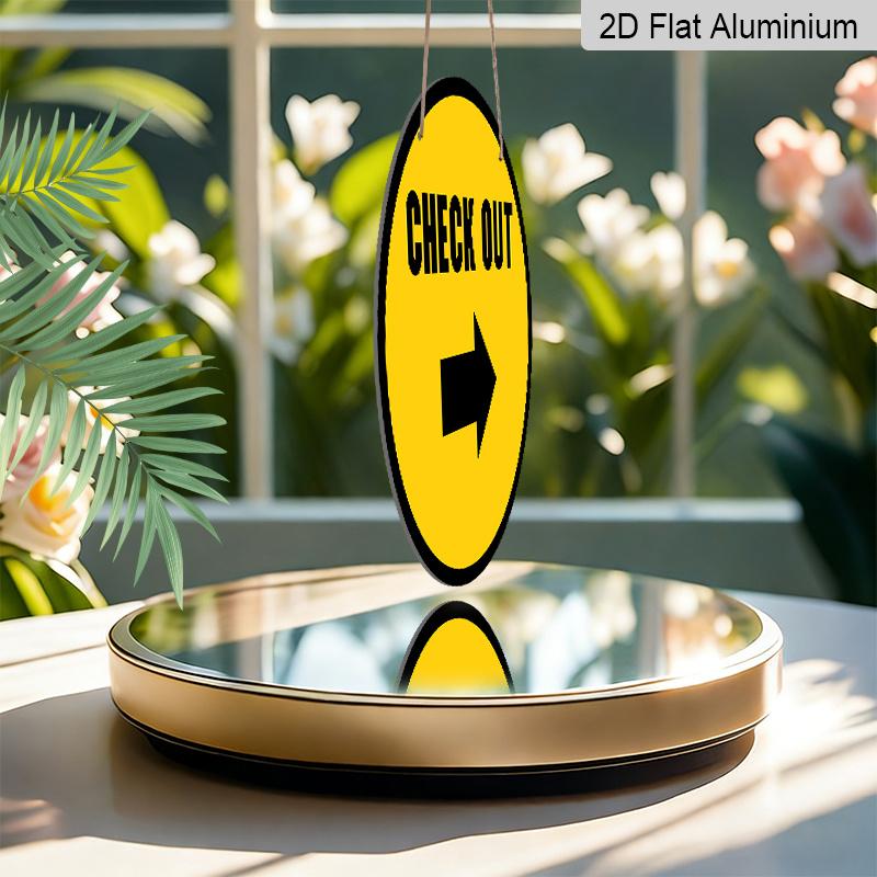 Check Out Arrow Metal Wall Art 7.87x7.87 / 11.81x11.81 Inch Round Aluminum Sign for Shop Cafe Restaurant Business Direction Wall Decor