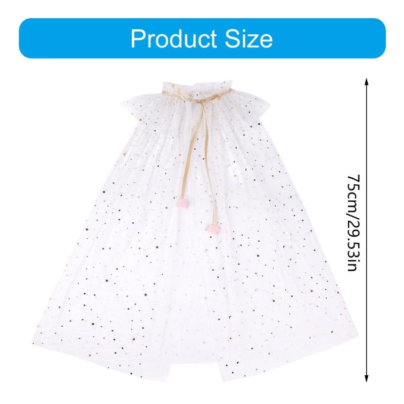 Sequins Tulle Princess Cape Princess Cloak Princess Cosplay Costume Accessory for Halloween Carnivals Birthday Party