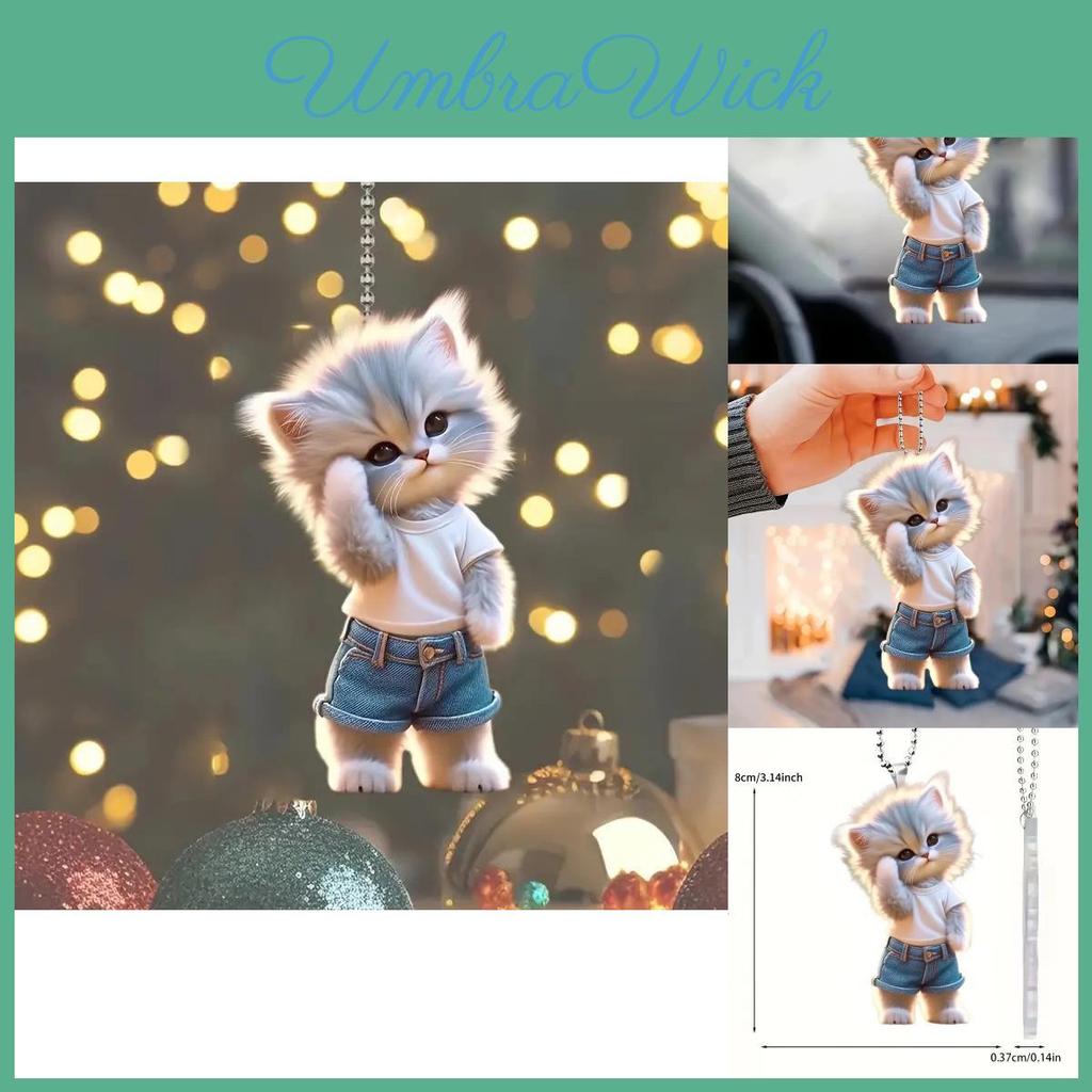 Charming Acrylic Cat Car Pendant For Stylish Home Decoration And Backpack Accessory