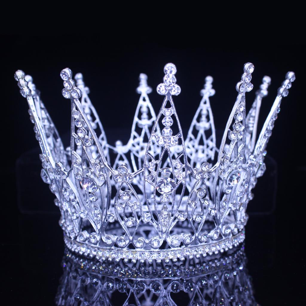 Rhinestone Tiara korona ślubna ślubna biżuteria do włosów akcesoria kobiety dziewczęta księżniczka pokaż stroik chluba królowa Diadem