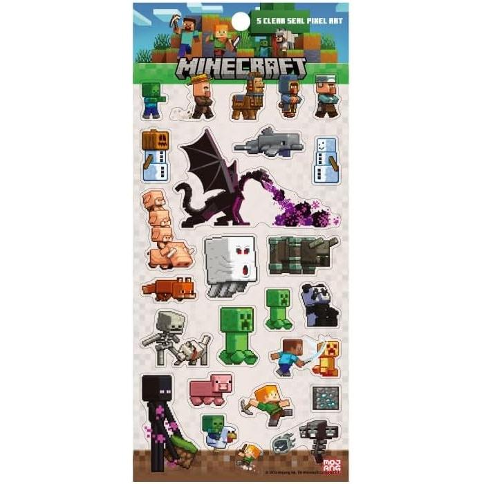 Ensky MINECRAFT Minecraft Clear Seal PIXEL ART Approx. 175 x 90mm Made of PET