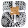 Les Trésors De Lily [R0036] - Acrylic Blanket 'Chunky Knit' Gray (knitting) - 150x120 Cm