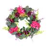 Spring Purple Rose Wreath Pink Purple Wreath Door Hanging Outdoor Decoration