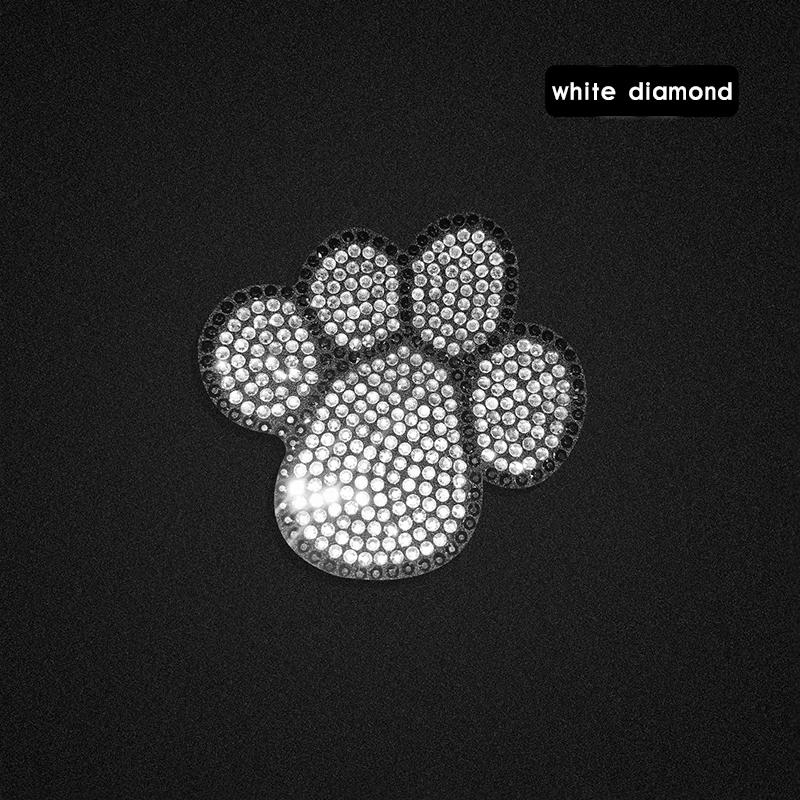 Diamond Crystal Car Stickers Dog Paw Stickers Cute Palm Print Body Tail Scratch Stickers Exterior Decoration Auto Accessories