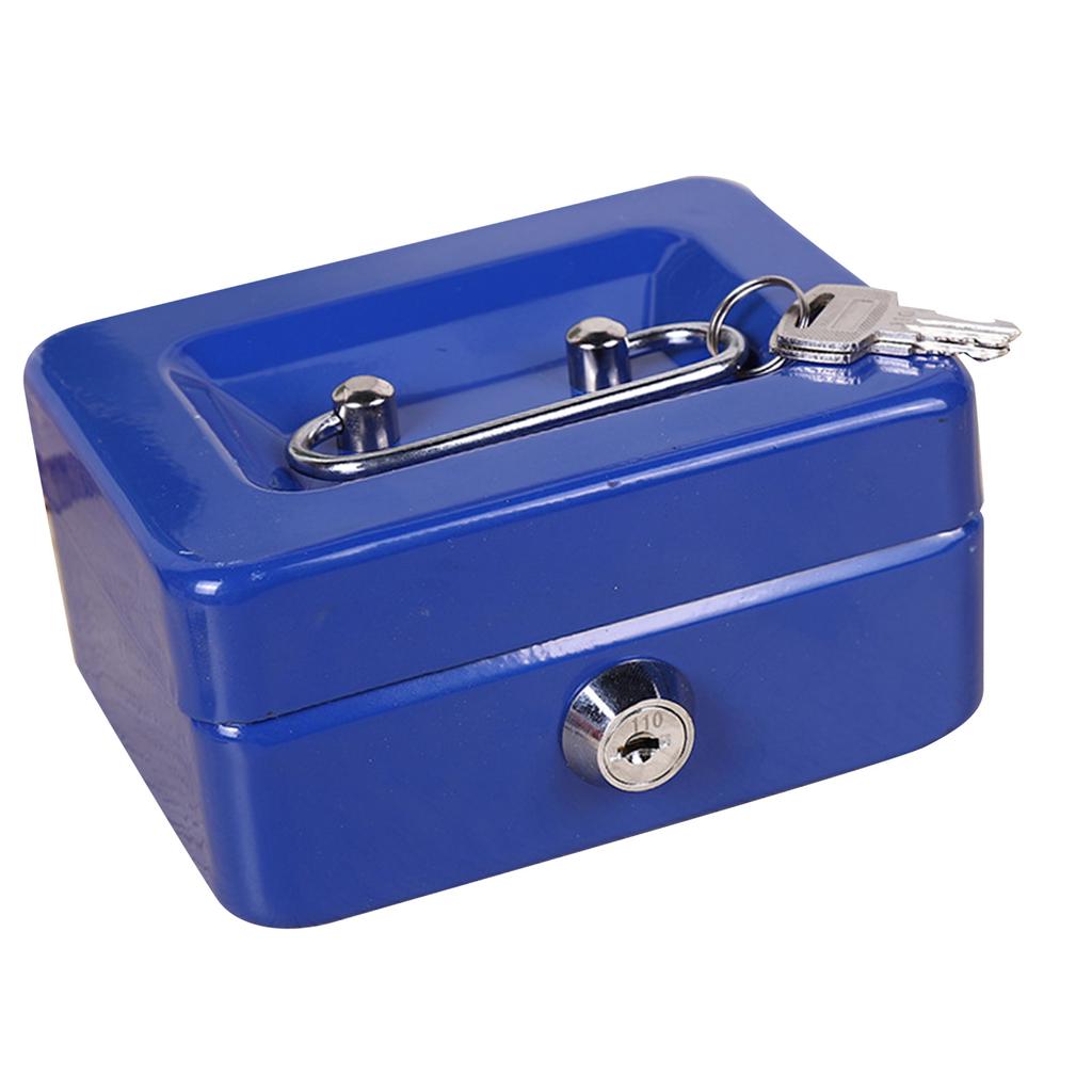 Cash Box with Money Tray Metal Storage Safe Lock Box Mini Locking Cash Box Money Saving Organizer
