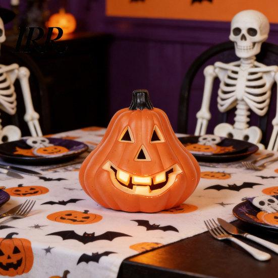 Halloween Decoration Light Up Pumpkin Decoration, Spooky Jack O Lantern Durable Ornament for Window Display, Children Photo Prop Party Drop-resistant