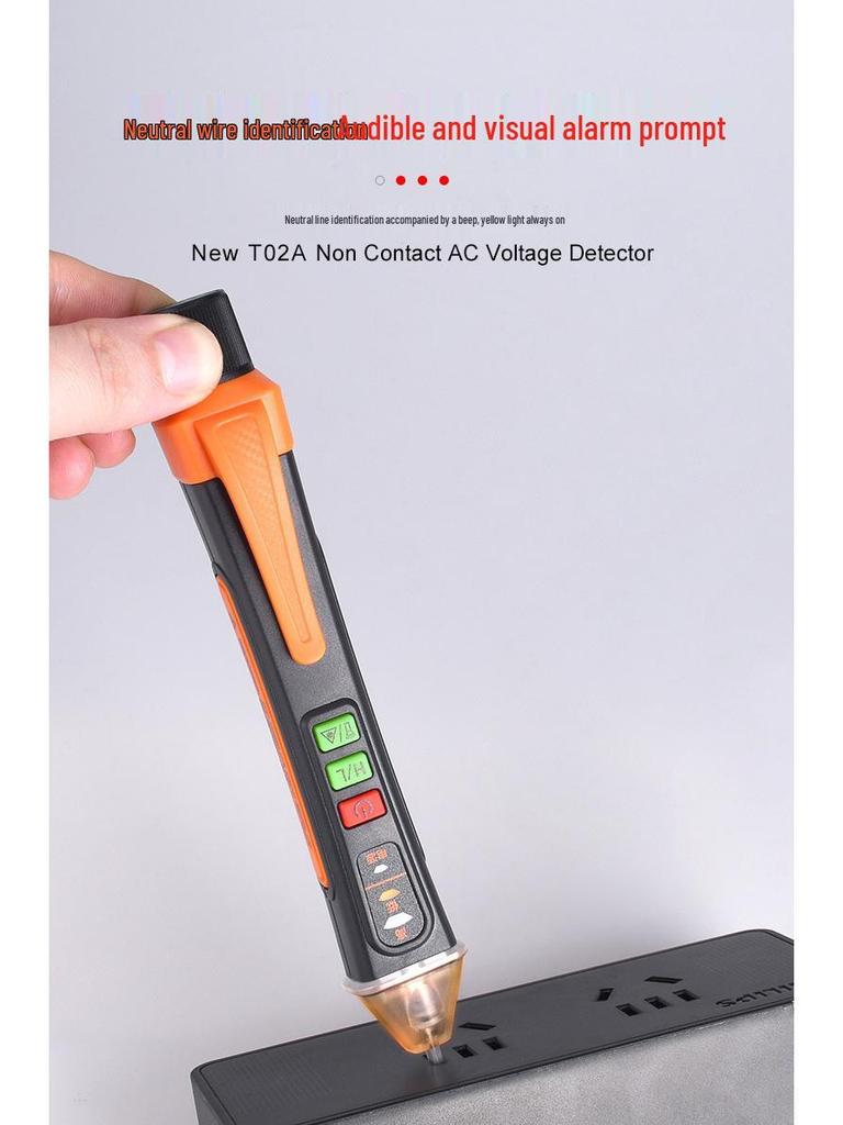 T02A Smart berührungsloser Induktions-Teststift für Elektriker: Erkennung von stromführendem/Neutralleiter und Bruchstellensuche