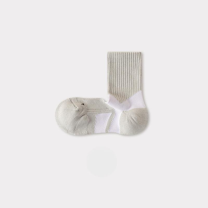 Combed Cotton Sports Socks, Women's Towel Bottom Sweat-absorbing Mid-calf Socks, Tennis Anti-slip Socks, Running Fitness Basketball Pure Cotton Socks